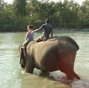 Playing with the locals in Nepal's Chitwan National Park